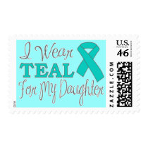 I Wear Teal For My Daughter (Teal Ribbon) Postage