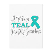 I Wear Teal For My Grandma (Teal Awareness Ribbon) Post Card