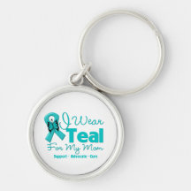 I Wear Teal For My Mom Keychains