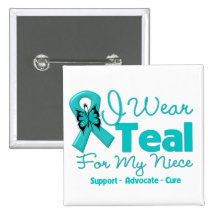I Wear Teal For My Niece Buttons