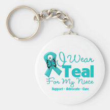 I Wear Teal For My Niece Key Chain