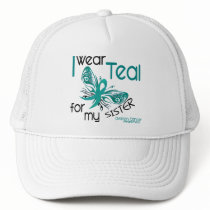 I Wear Teal For My Sister 45 Ovarian Cancer Mesh Hats