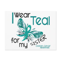 I Wear Teal For My Sister 45 Ovarian Cancer Post Cards