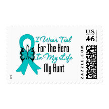 I Wear Teal For The Hero in My Life...My Aunt Postage Stamp