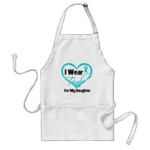 I Wear Teal Heart Ribbon For My Daughter Apron