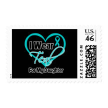 I Wear Teal Heart Ribbon For My Daughter Stamps
