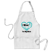 I Wear Teal Heart Ribbon For My Mom Aprons