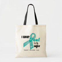 I Wear Teal Ribbon For My Daughter Tote Bag