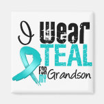 I Wear Teal Ribbon For My Grandson Magnets