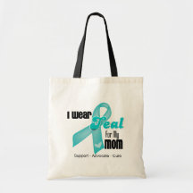 I Wear Teal Ribbon For My Mom Canvas Bag