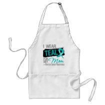 I Wear Teal Ribbon For My Mom Ovarian Cancer Apron