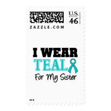I Wear Teal Ribbon For My Sister Postage Stamp