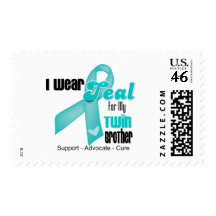 I Wear Teal Ribbon For My Twin Brother Stamp