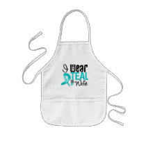 I Wear Teal Ribbon For My Wife Apron