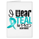 I Wear Teal Ribbon For PKD Awareness Cards