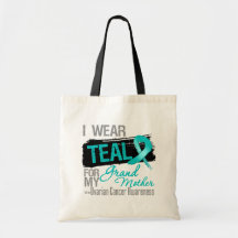 I Wear Teal Ribbon Grandmother Ovarian Cancer Bag