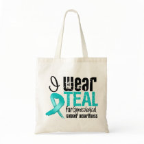 I Wear Teal Ribbon Gynecological Cancer Awareness bags