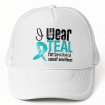 I Wear Teal Ribbon Gynecological Cancer Awareness hats