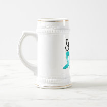 I Wear Teal Ribbon Gynecological Cancer Awareness mugs
