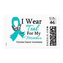 I Wear Teal Ribbon Mother Ovarian Cancer Stamps