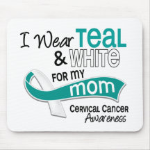 I Wear Teal White 42 Mom Cervical Cancer Mousepads