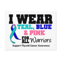 I Wear Thyroid Cancer Ribbon For All Warriors postcards by cancerapparel I Wear Thyroid Cancer Ribbon For All Warriors postcards