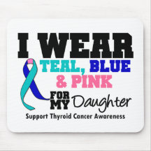 I Wear Thyroid Cancer Ribbon For My Daughter Mouse Mat