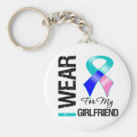 I Wear Thyroid Cancer Ribbon For My Girlfriend Keychains