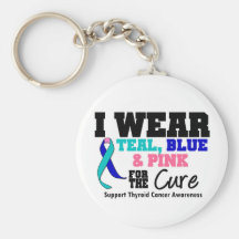 I Wear Thyroid Cancer Ribbon For The Cure Keychains