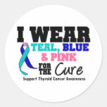 I Wear Thyroid Cancer Ribbon For The Cure Round Sticker