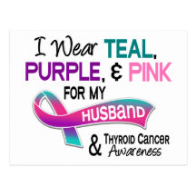 I Wear Thyroid Ribbon For My Husband Postcards