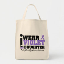 I Wear Violet For My Daughter Hodgkins Lymphoma Canvas Bag