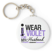 I Wear Violet For My Husband Keychains