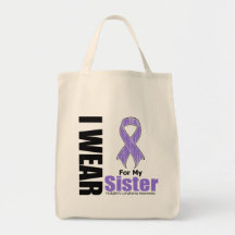 I Wear Violet For My Sister Hodgkins Disease Canvas Bag