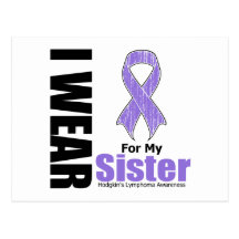 I Wear Violet For My Sister Hodgkins Disease Postcard