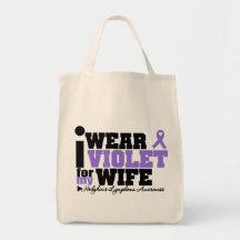 I Wear Violet For My Wife Hodgkins Lymphoma Bag