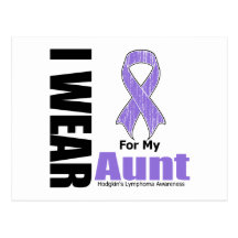 I Wear Violet Ribbon For My Aunt Hodgkins Disease Postcards