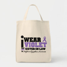 I Wear Violet Sister-in-Law Hodgkins Lymphoma Canvas Bag