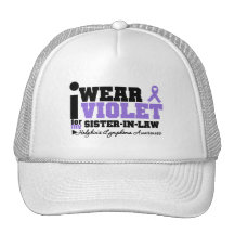 I Wear Violet Sister-in-Law Hodgkins Lymphoma Mesh Hat