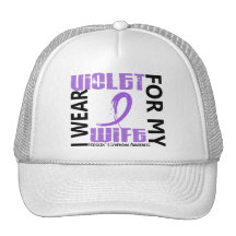 I Wear Violet Wife 46 Hodgkin's Lymphoma Mesh Hats