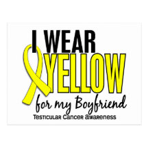 I Wear Yellow Boyfriend 10 Testicular Cancer Postcard