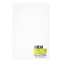 I Wear Yellow Brother 10 Testicular Cancer Personalized Stationery