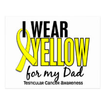 I Wear Yellow Dad 10 Testicular Cancer Post Cards