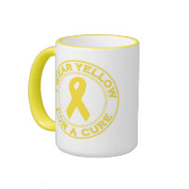 I Wear Yellow For A Cure mugs by SupportTees I Wear Yellow For A Cure mugs