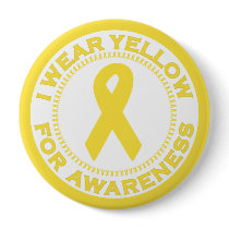 I Wear Yellow For Awareness buttons by SupportTees I Wear Yellow For Awareness buttons