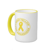 I Wear Yellow For Awareness mugs by SupportTees I Wear Yellow For Awareness mugs