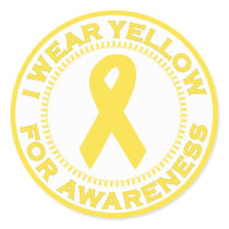 I Wear Yellow For Awareness stickers by SupportTees I Wear Yellow For Awareness stickers