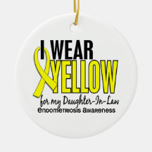 I Wear Yellow For Daughter-In-Law 10 Endometriosis Christmas Ornaments