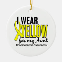 I Wear Yellow For My Aunt 10 Endometriosis Christmas Tree Ornament