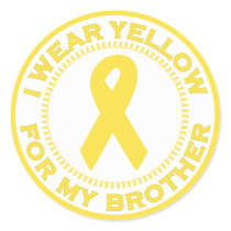 I Wear Yellow For My Brother stickers by SupportTees I Wear Yellow For My Brother stickers
